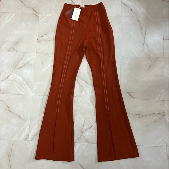 NWT Foxiedox Clay Split Pants Orange Size XS Extra Small Flare Bootcut Split Hem - Picture 6 of 9